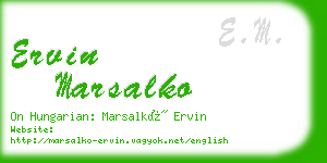 ervin marsalko business card